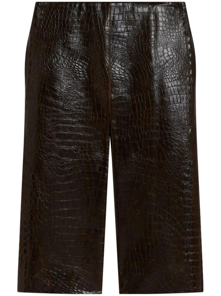 Stella McCartney crocodile embossed midi skirt - Brown Cover