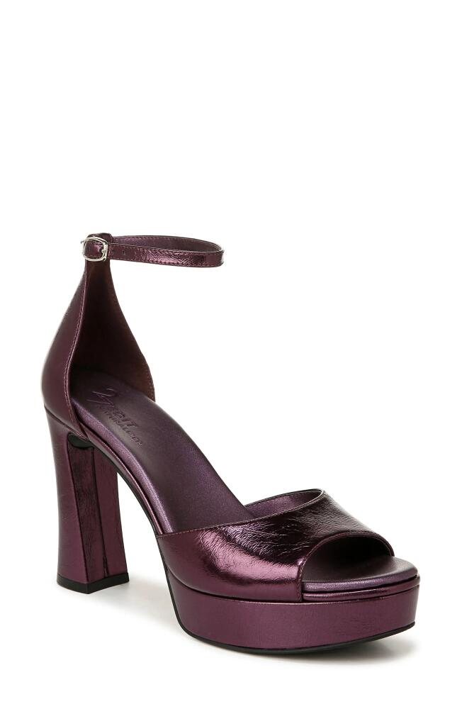 27 EDIT Naturalizer Delphie Ankle Strap Platform Sandal in Deep Plum Purple Leather Cover