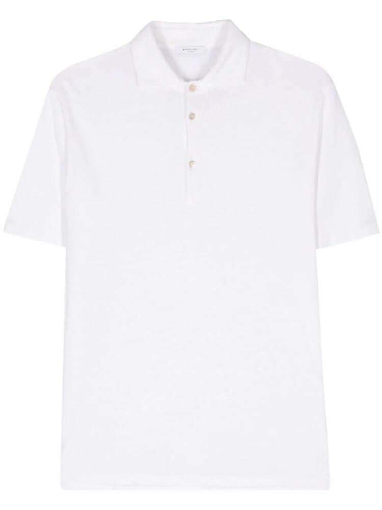 Boglioli fine-knit polo shirt - White Cover