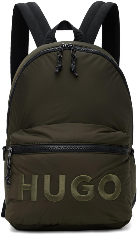 Hugo Green Embroidered Logo Backpack Cover