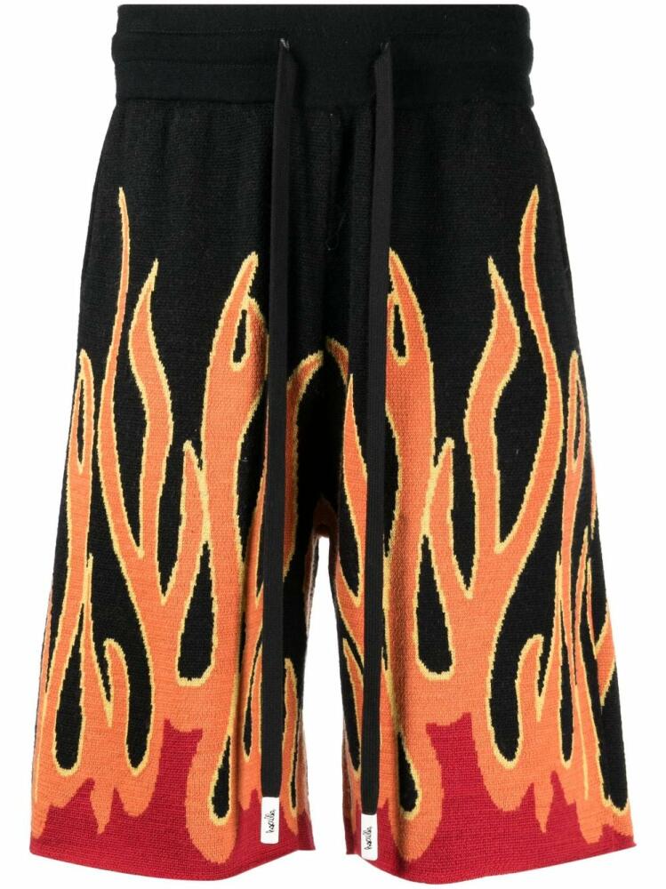 Haculla Un In Flames intarsia-knit shorts - Black Cover