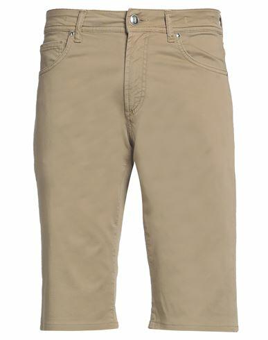 Michael Coal Man Shorts & Bermuda Shorts Khaki Cotton, Elastane Cover