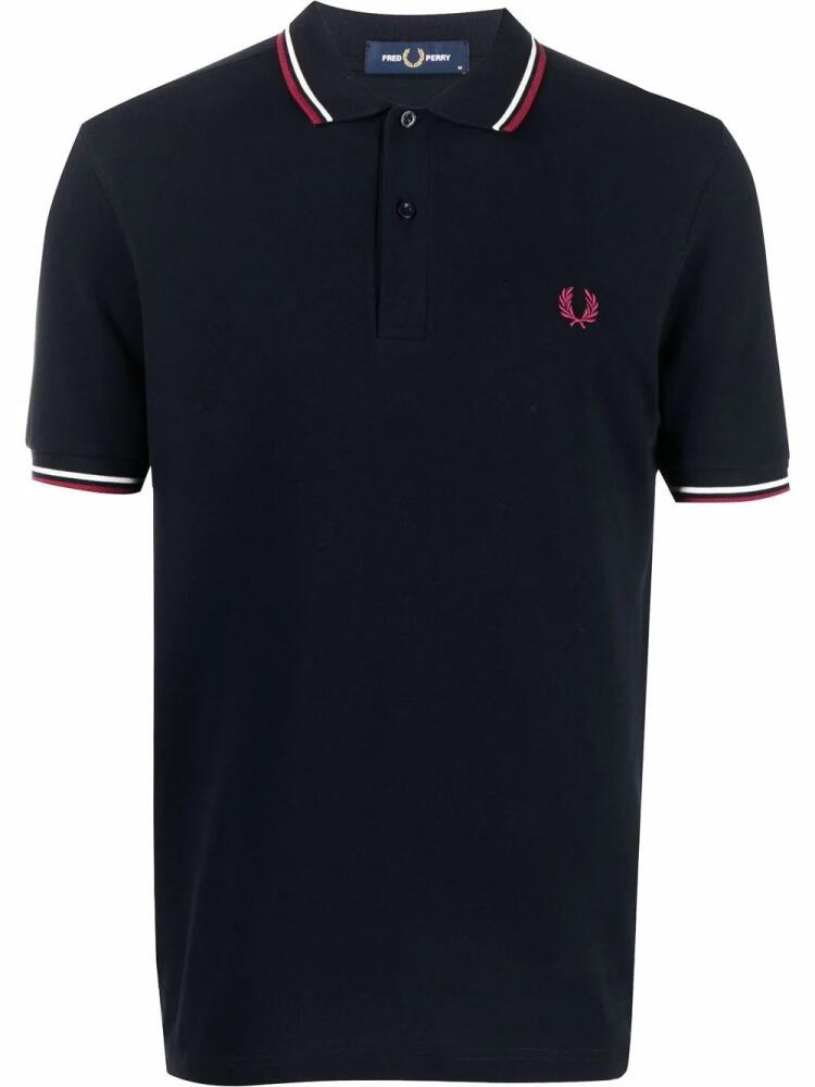 Fred Perry embroidered-logo polo shirt - Blue Cover