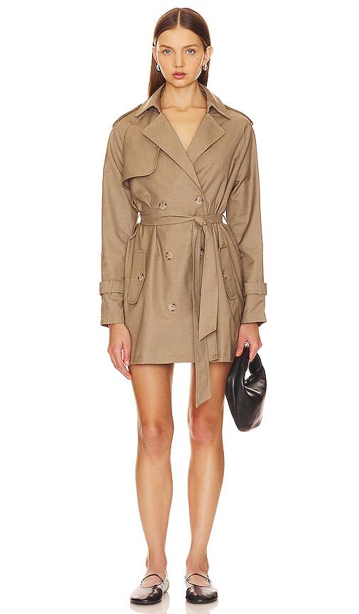 LIONESS Trencherous Mini Dress in Beige Cover