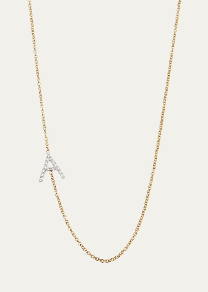 Zoe Lev Jewelry Diamond Asymmetrical Initial Necklace, A Cover