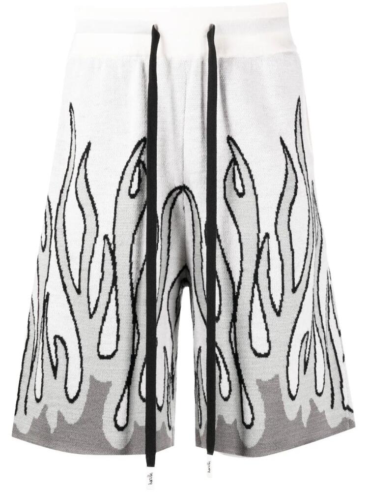 Haculla Un In Flames intarsia-knit shorts - White Cover