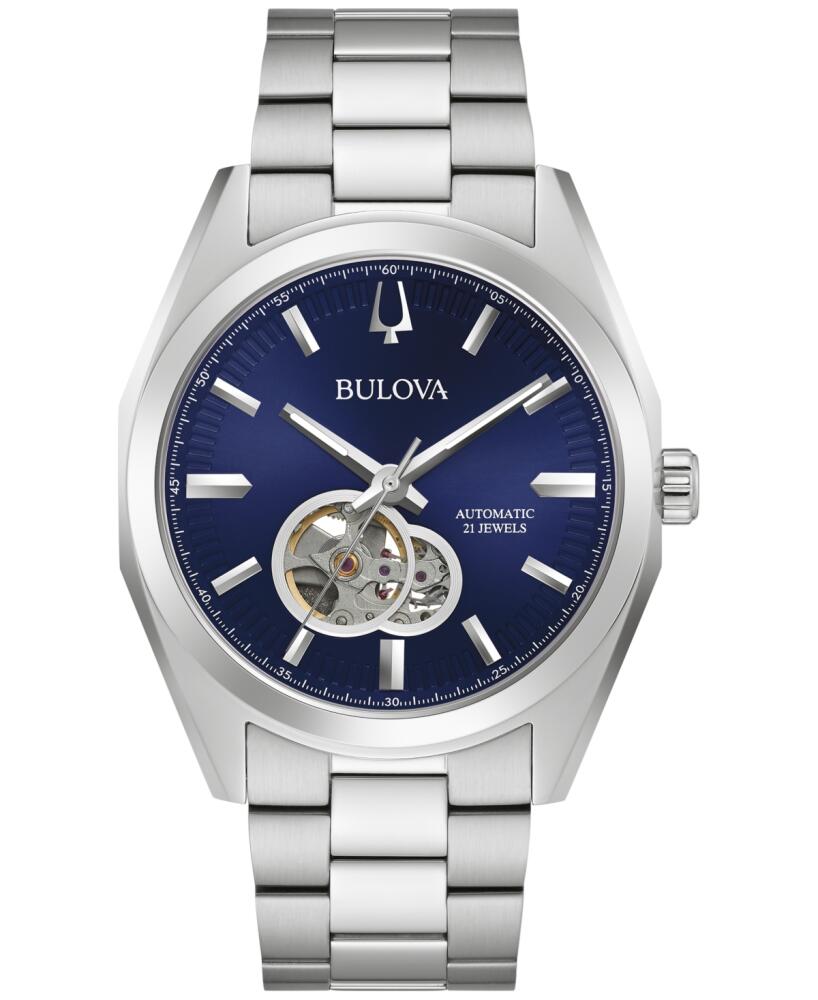 Bulova Men's Automatic Surveyor Stainless Steel Bracelet Watch 42mm - Silver-tone Cover