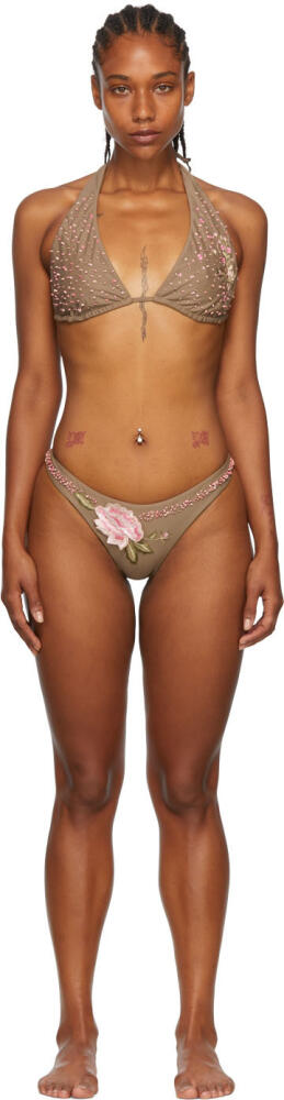 Blumarine Brown Nylon Bikini Cover