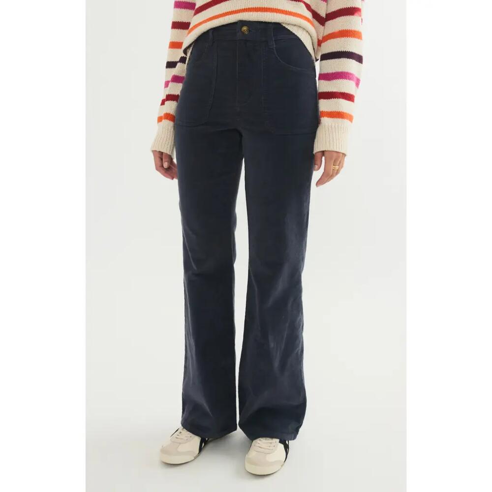 Marine Layer Bridget High Waist Corduroy Flare Pants in India Ink Cover