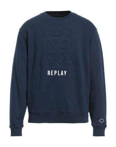 Replay Man Sweatshirt Midnight blue Cotton Cover