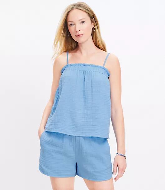 Loft LOFT Beach Triple Cloth Ruffle Tank Top Cover