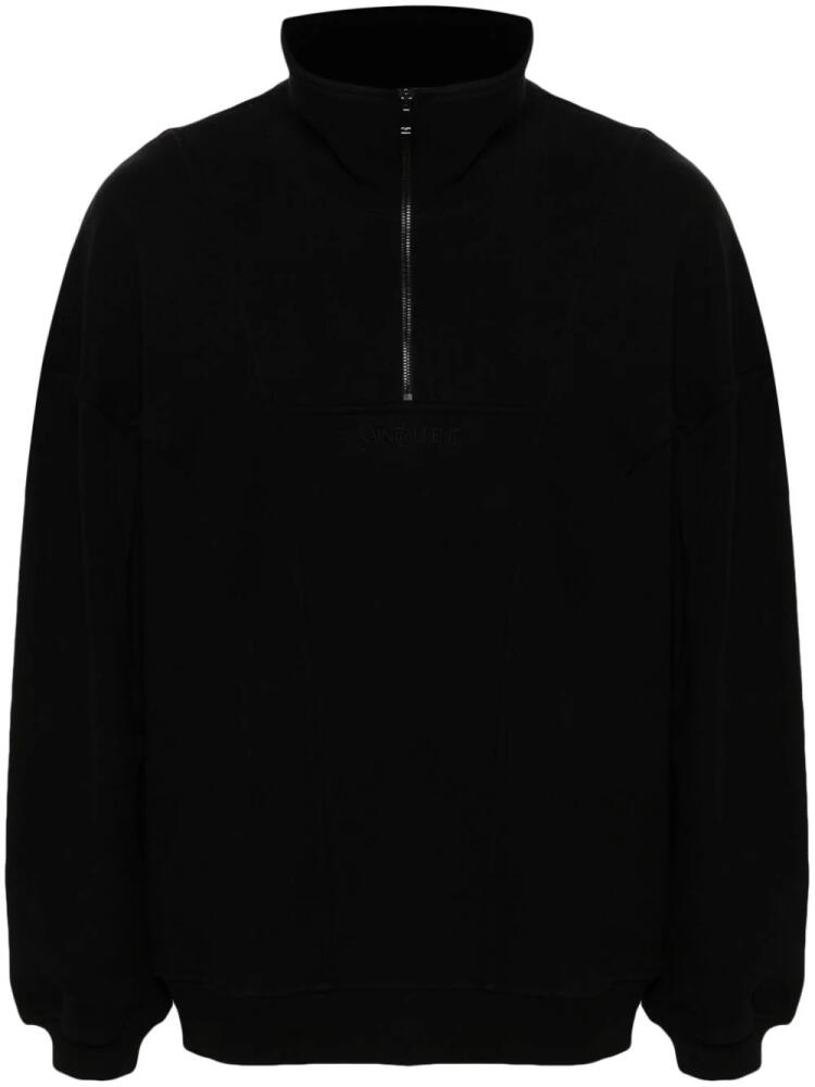 Saint Laurent logo-embroidered cotton sweatshirt - Black Cover