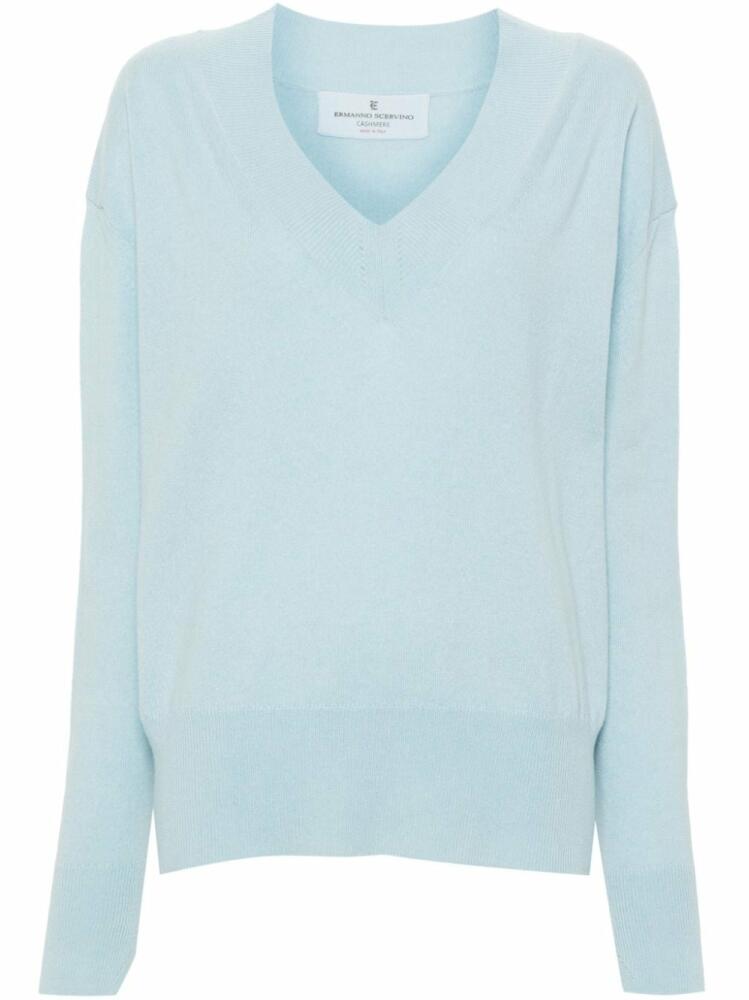 Ermanno Scervino V-neck cashmere jumper - Blue Cover