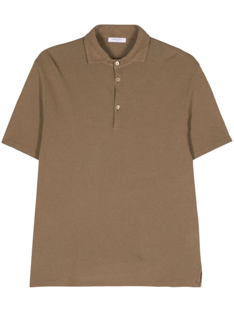 Boglioli piqué-weave polo shirt - Brown Cover