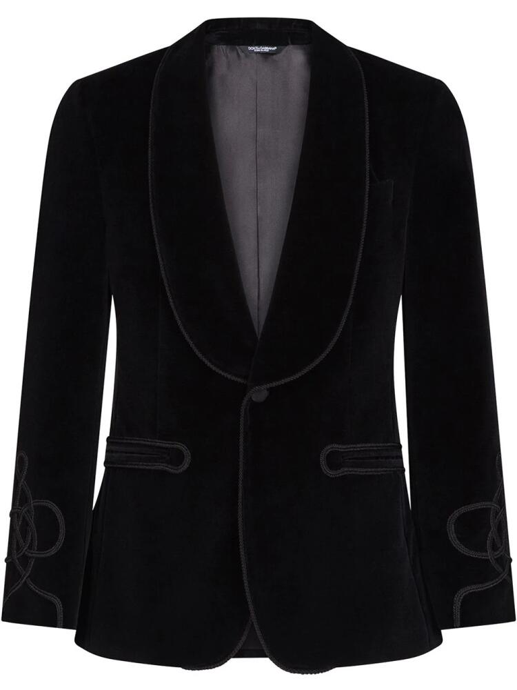 Dolce & Gabbana single-breasted velvet tuxedo jacket - Black Cover