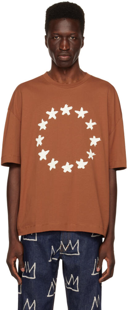 Études Brown Spirit Painted Stars T-Shirt Cover