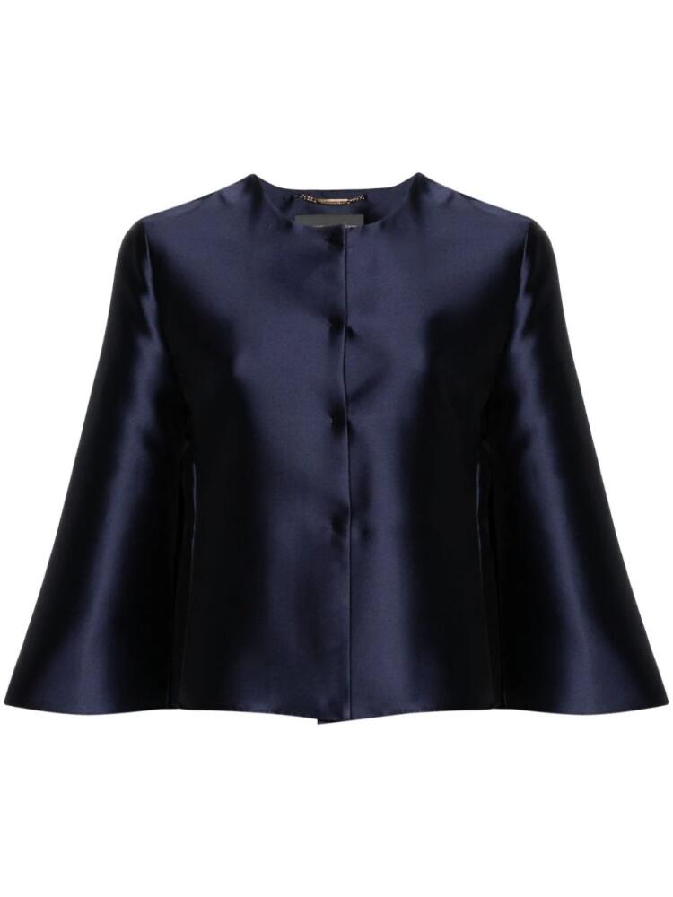 Alberta Ferretti round-neck satin bolero - Blue Cover