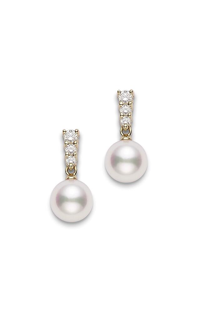 Mikimoto Morning Dew Diamond & Akoya Pearl Earrings in Yellow Gold/Diamond/Pearl Cover