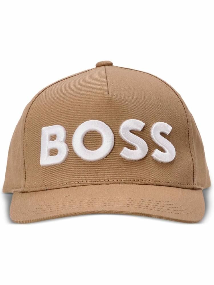 BOSS logo-embroidered cotton baseball cap - Neutrals Cover