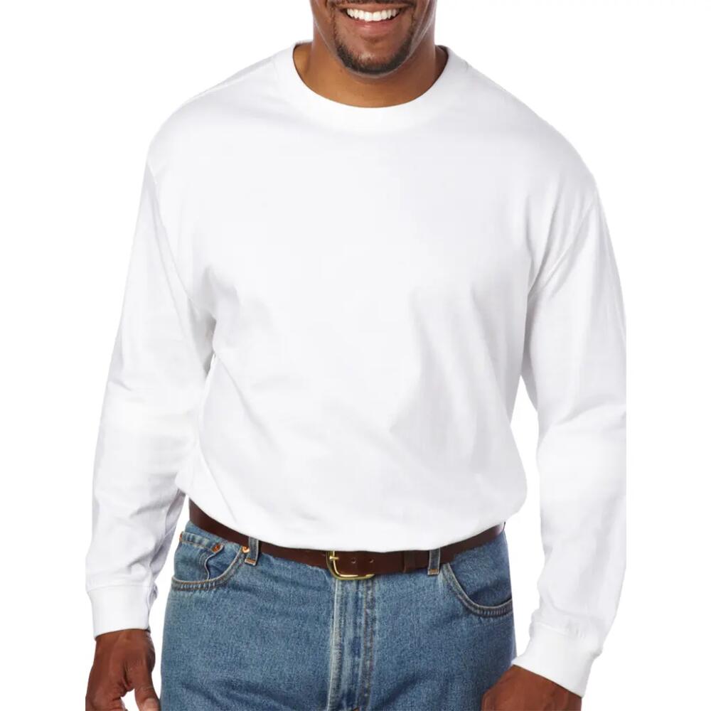 Harbor Bay by DXL Moisture-Wicking Long-Sleeve T-Shirt in White Cover