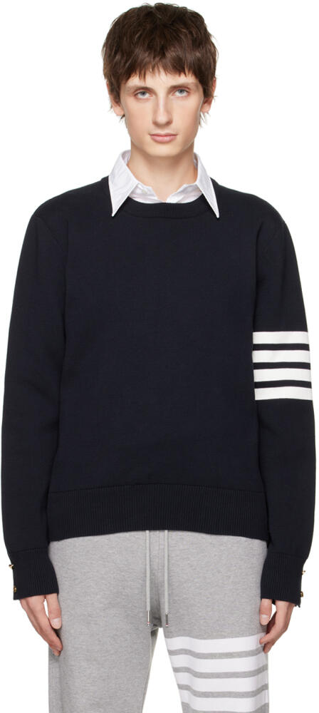 Thom Browne Navy 4-Bar Sweater Cover