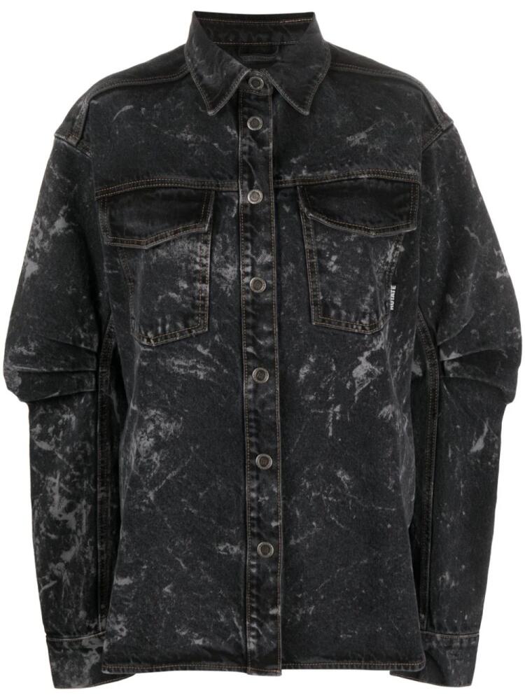 ROTATE BIRGER CHRISTENSEN washed-denim recycled-cotton shirt - Black Cover