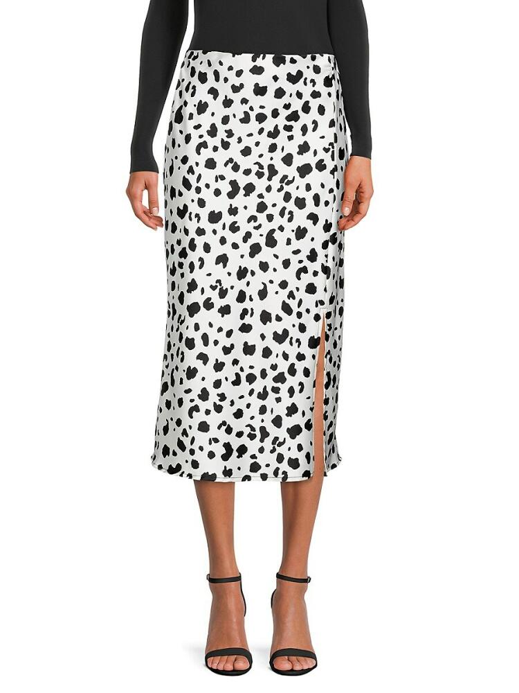 Renee C. Women's Leopard Print Midi Skirt - Ivory Cover