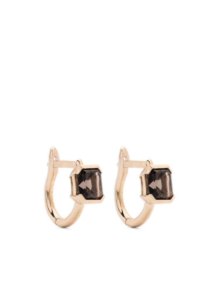 Otiumberg 9kt yellow gold Domino smoky quartz earrings Cover