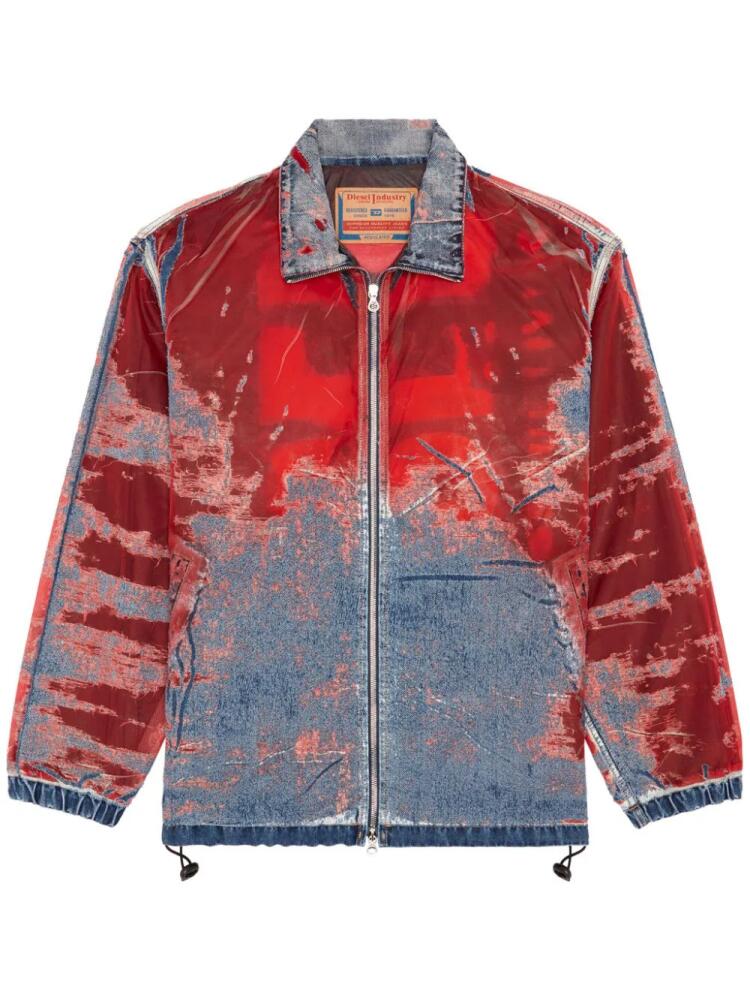 Diesel D-Krap devoré-denim jacket - Red Cover