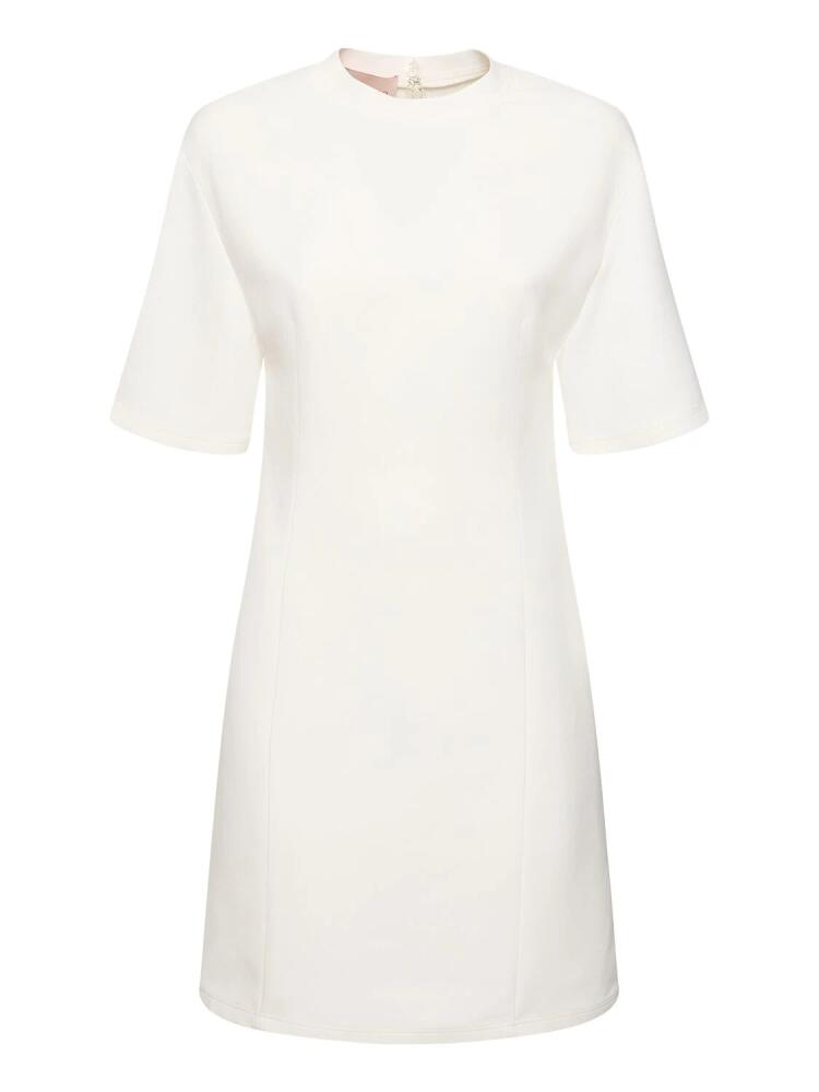 VALENTINO Short Sleeve Crepe Mini Dress Cover