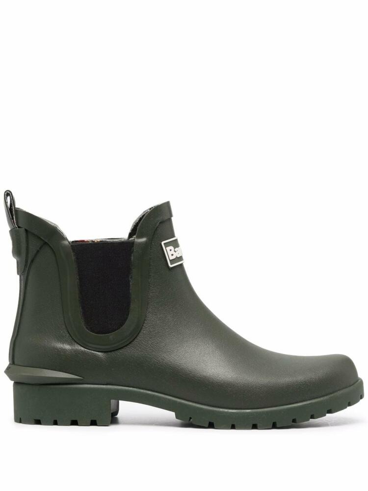 Barbour logo-patch ankle boots - Green Cover