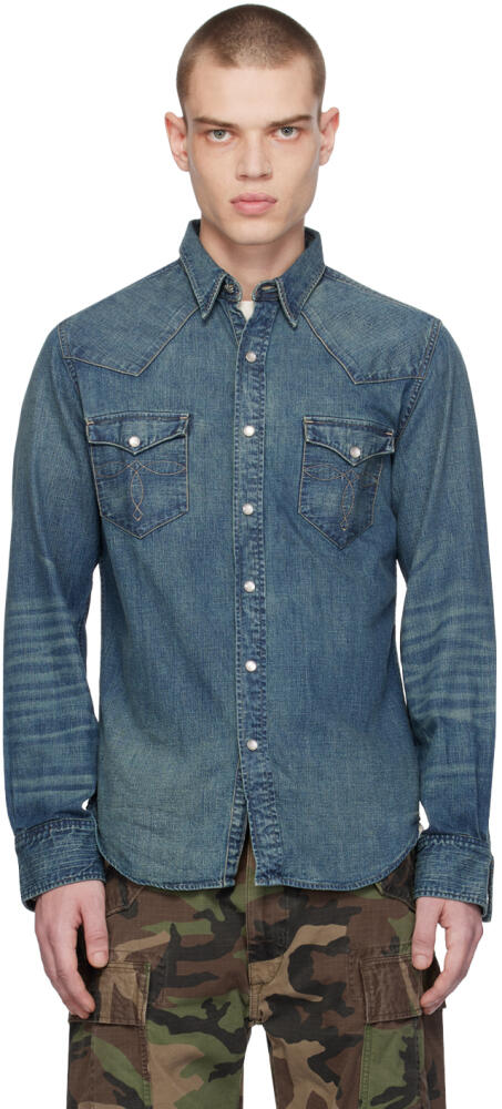 RRL Indigo Western Denim Shirt Cover