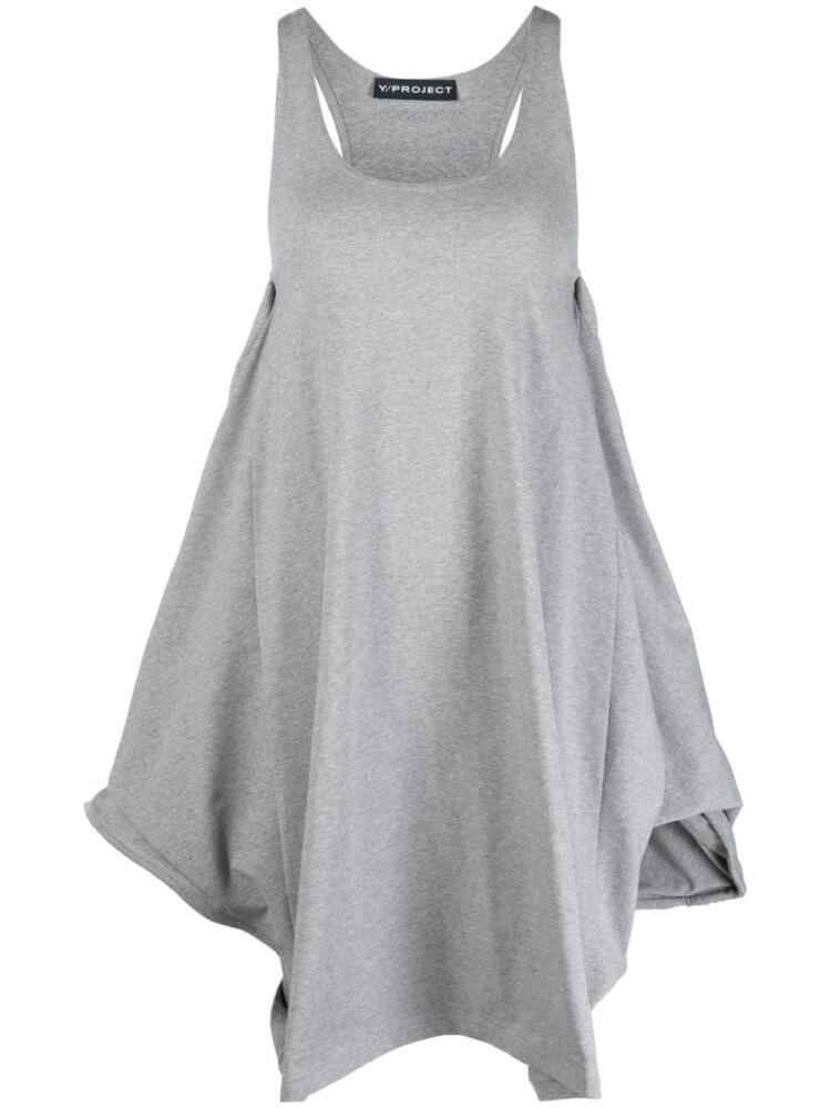 Y/Project Wire twisted cotton-blend minidress - Grey Cover