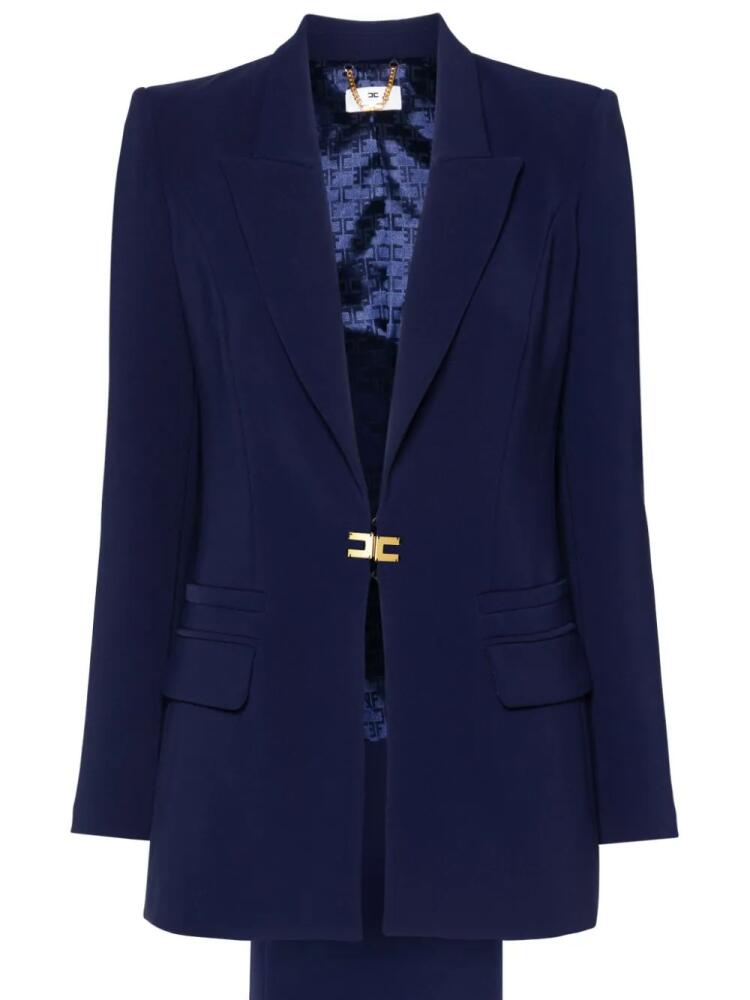 Elisabetta Franchi logo-plaque crepe suit - Blue Cover