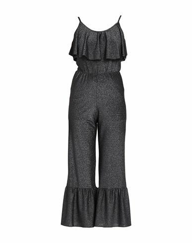 Cotazur Woman Jumpsuit Black Polyester, Polyamide, Rubber Cover