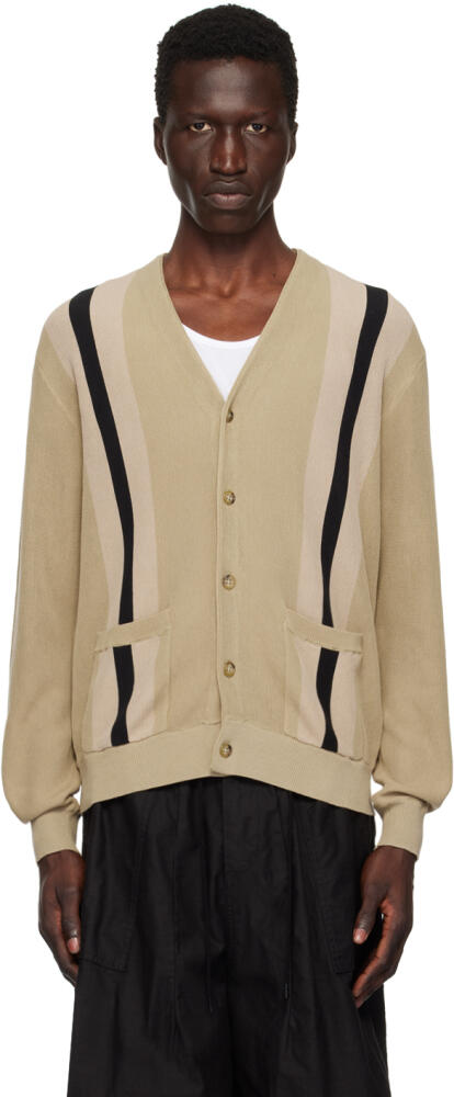 BEAMS PLUS Beige Stripe Cardigan Cover