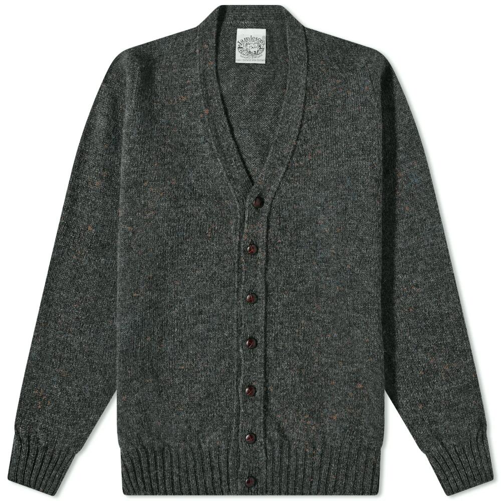 Jamieson's of Shetland Men's V-Neck Cardigan in Wood Green Cover