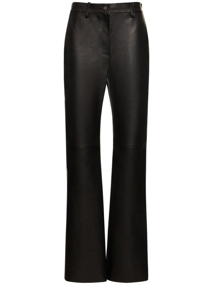 MAGDA BUTRYM Leather High Rise Straight Pants Cover