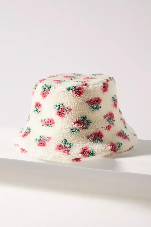 By Anthropologie Floral Sherpa Bucket Hat Cover