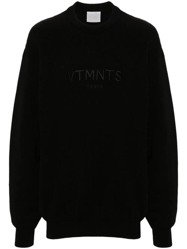 VTMNTS logo-embroidered jumper - Black Cover