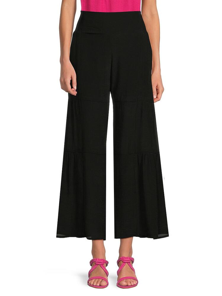 NANETTE nanette lepore Women's Solid Wide Leg Pants - Very Black Cover