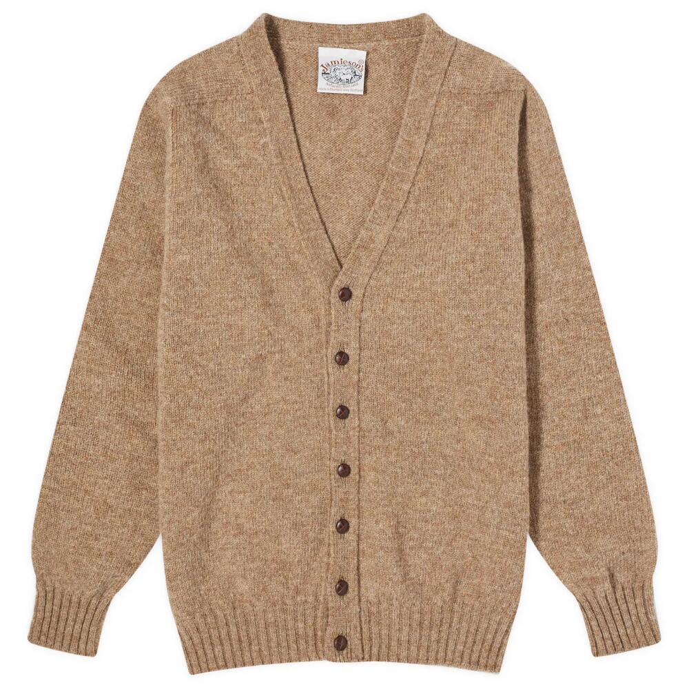 Jamieson's of Shetland Men's V-Neck Cardigan in Camel Cover