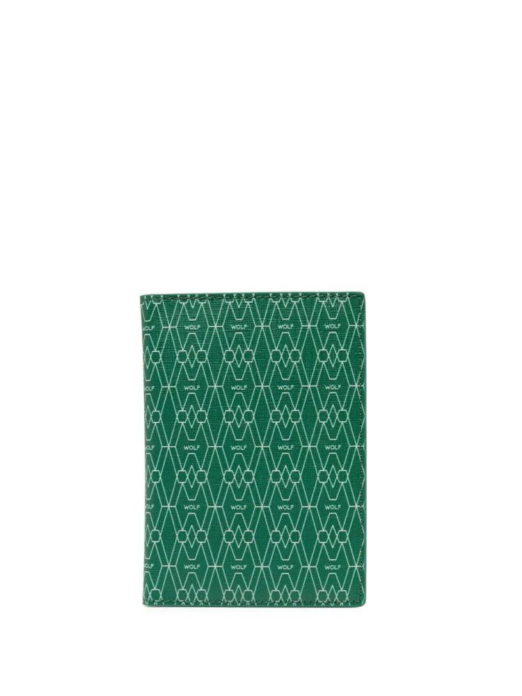 WOLF logo print bi-fold cardholder - Green Cover