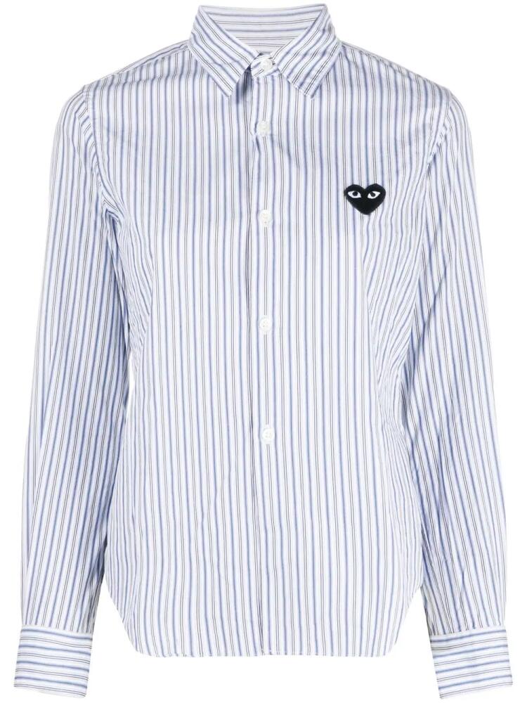 Comme Des Garçons Play heart-patch striped shirt - Blue Cover