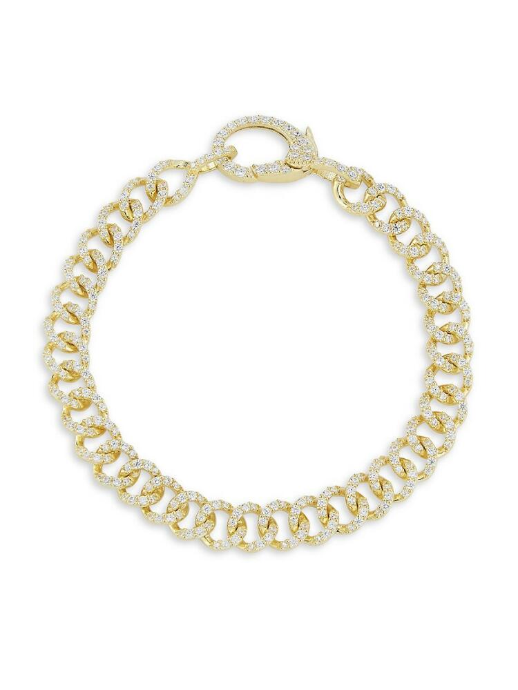 SPHERA MILANO Women's 14K Goldplated Sterling Silver & Cubic Zirconia Curb Chain Bracelet Cover