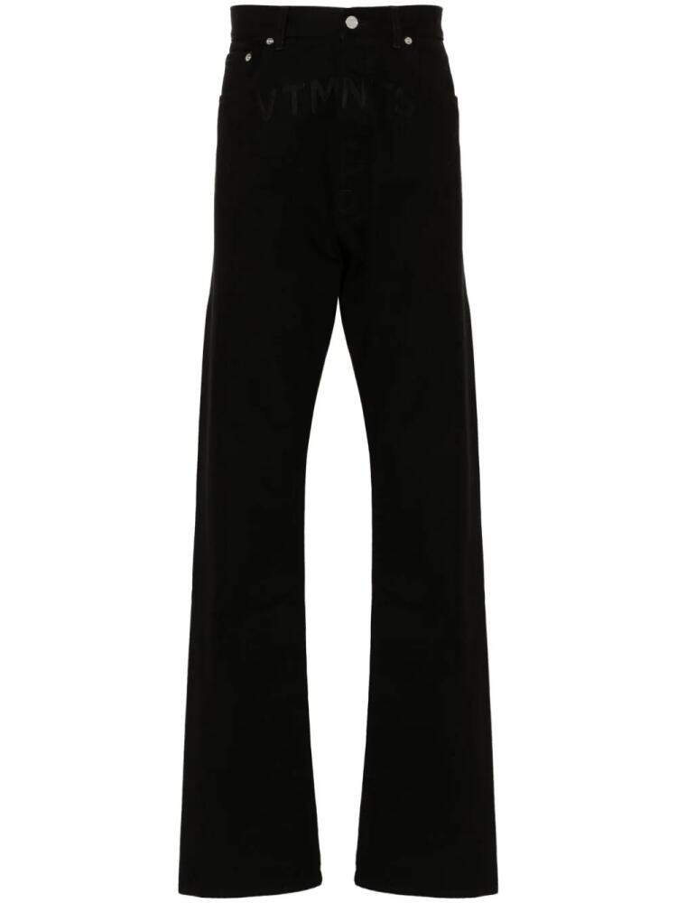 VTMNTS logo-embroidered straight-leg jeans - Black Cover