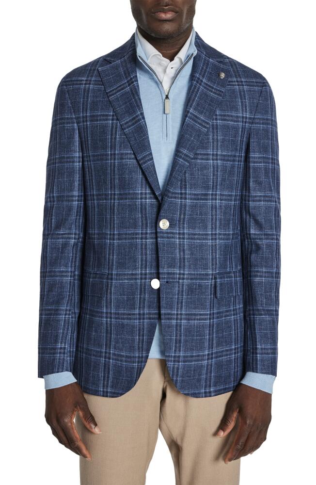 Jack Victor Midland Plaid Wool Sport Coat in Mid Blue Cover