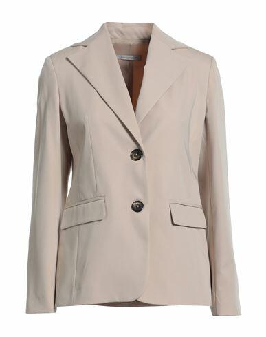 Biancoghiaccio Woman Blazer Beige Polyester, Viscose, Elastane Cover