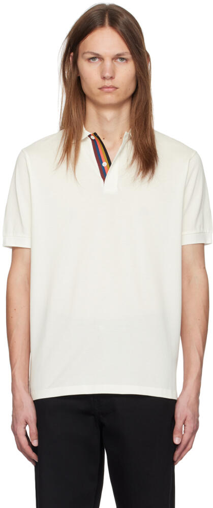 Paul Smith White Artist Stripe Placket Polo Cover