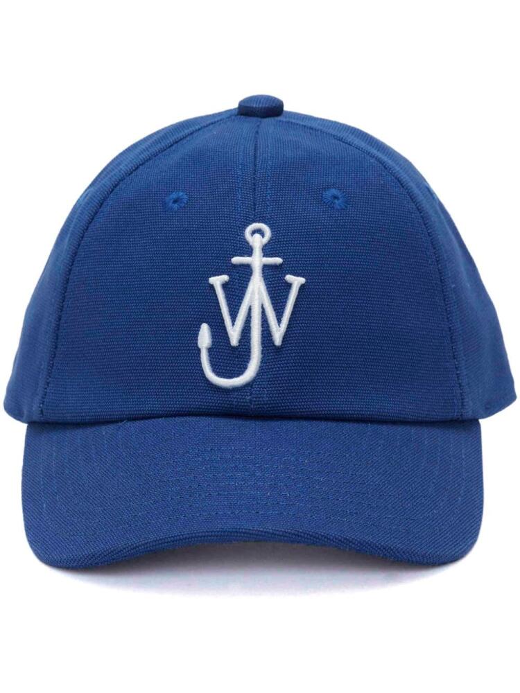 JW Anderson Anchor-embroidered cotton cap - Blue Cover